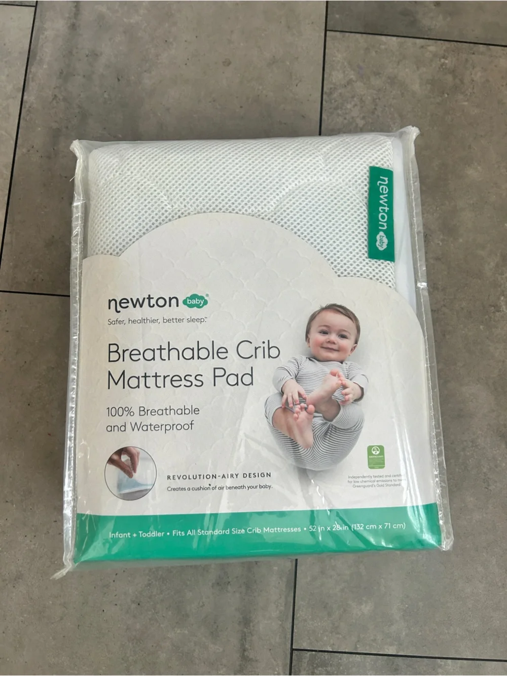 NEW Newton Baby Breathable Crib Mattress Pad in white